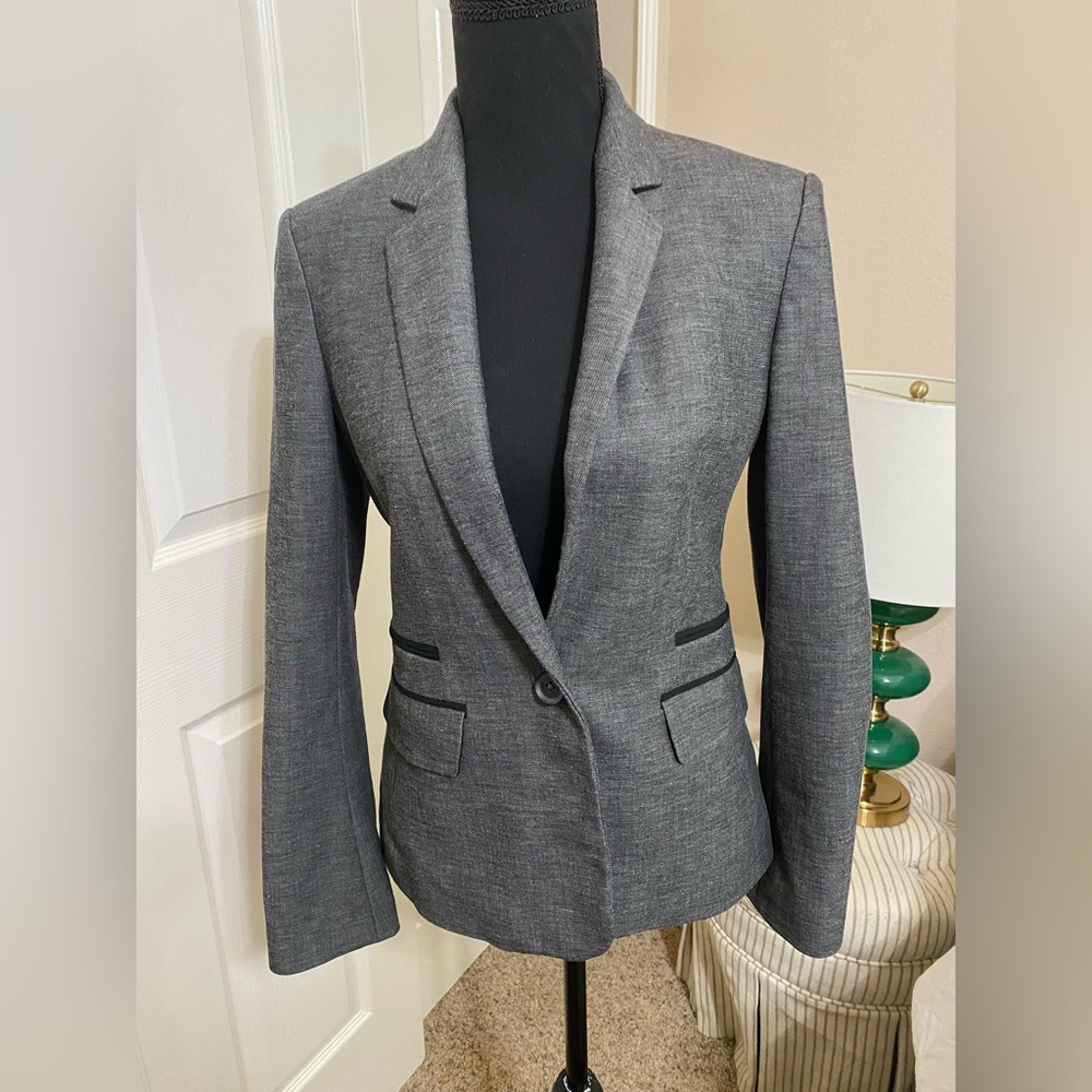 Express Black and Grey Editor Blazer - 4